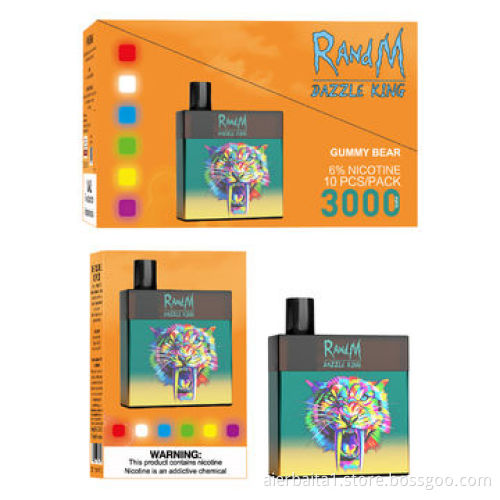 2021 Hot Sale RM Dazzle King Disposable E Cigarette with Fruit Flavors and Customized Colors Ecig